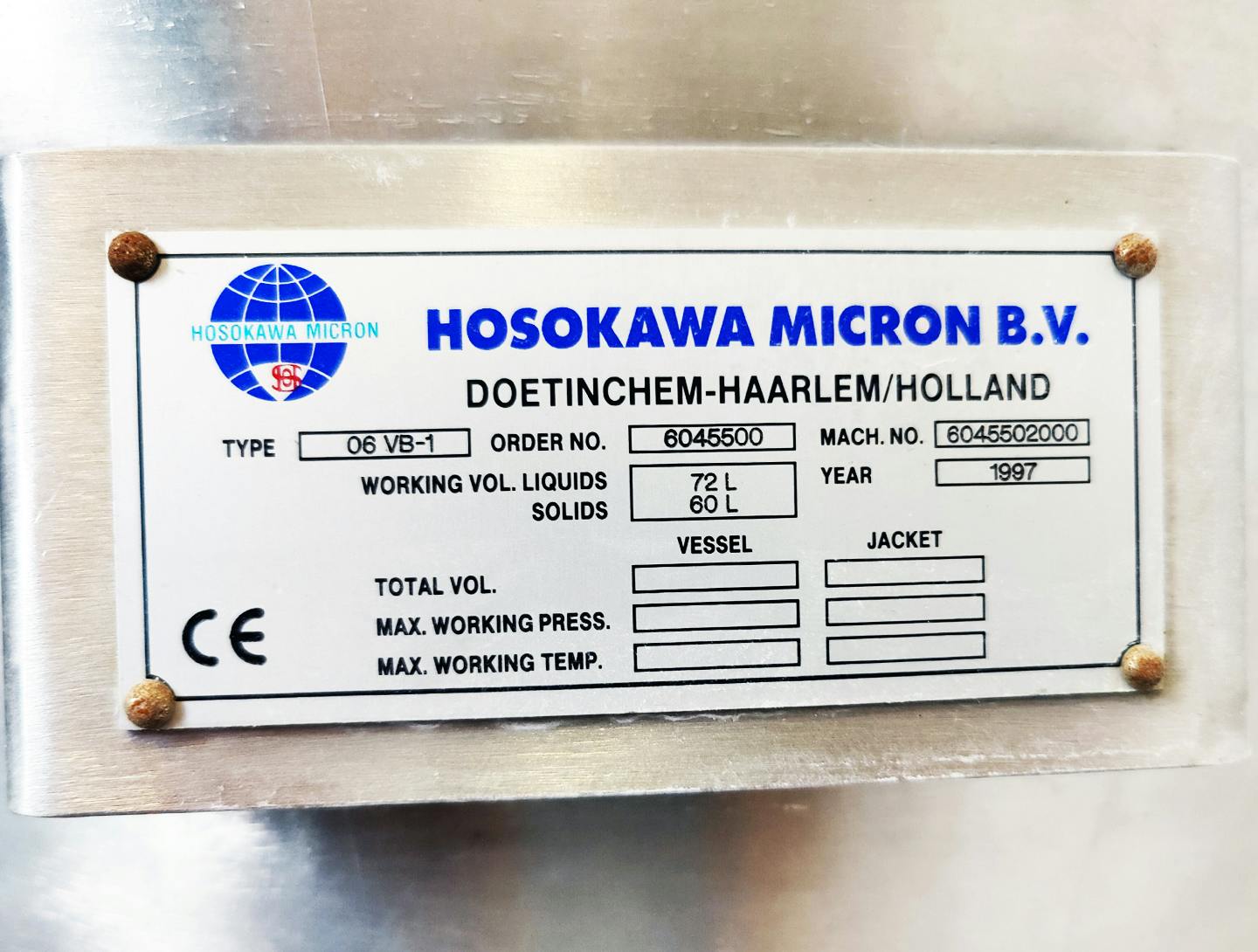 Hosokawa Micron 06-VB-1 - Conical mixer - image 7