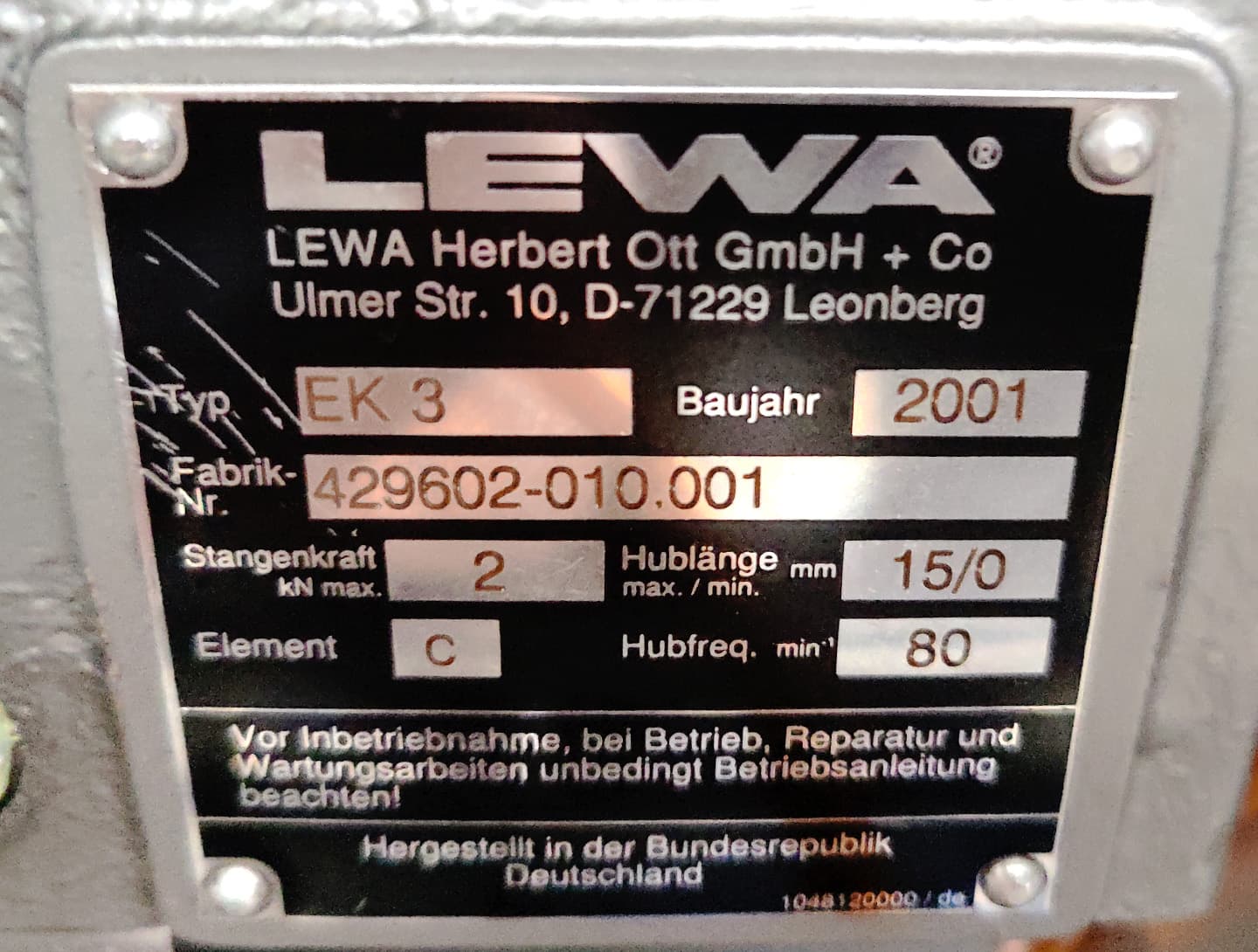 Lewa EK 3 - Dávkovací cerpadlo - image 8