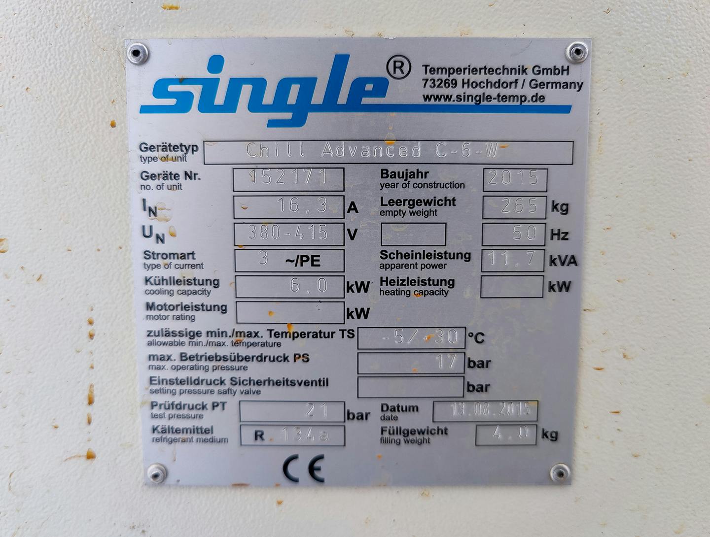 Single Temperiertechnik Chill Advanced C-6-W "chiller" - Temperature control unit - image 9