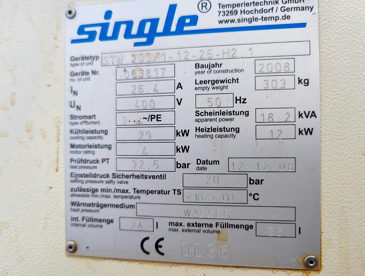 Single Temperiertechnik STW 200/1-12 - Tempereerapparaat - image 7