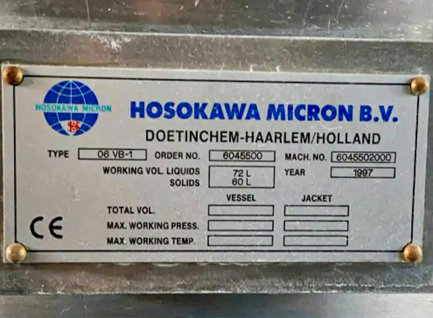 Hosokawa Micron 06-VB-1 - Mieszalnik stożkowy - image 8
