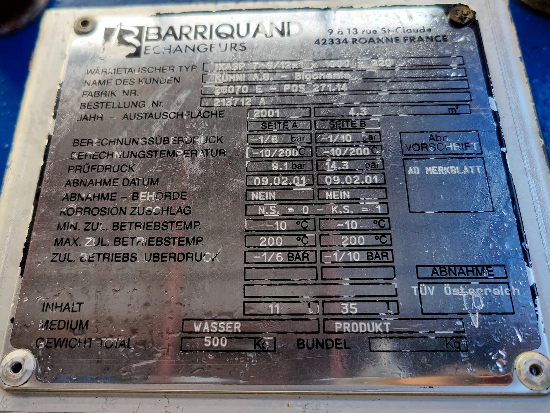 Barriquand IXASP716/12x1x1000x220 - Intercambiador de calor de placas - image 7