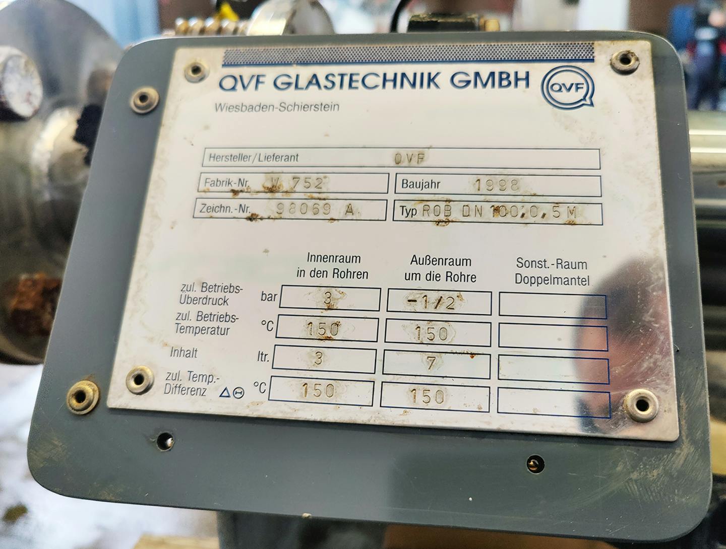 QVF Glasstechnik ROB DN 100, 0,5m²/ SIC - Permutador de calor de casco e tubo - image 7