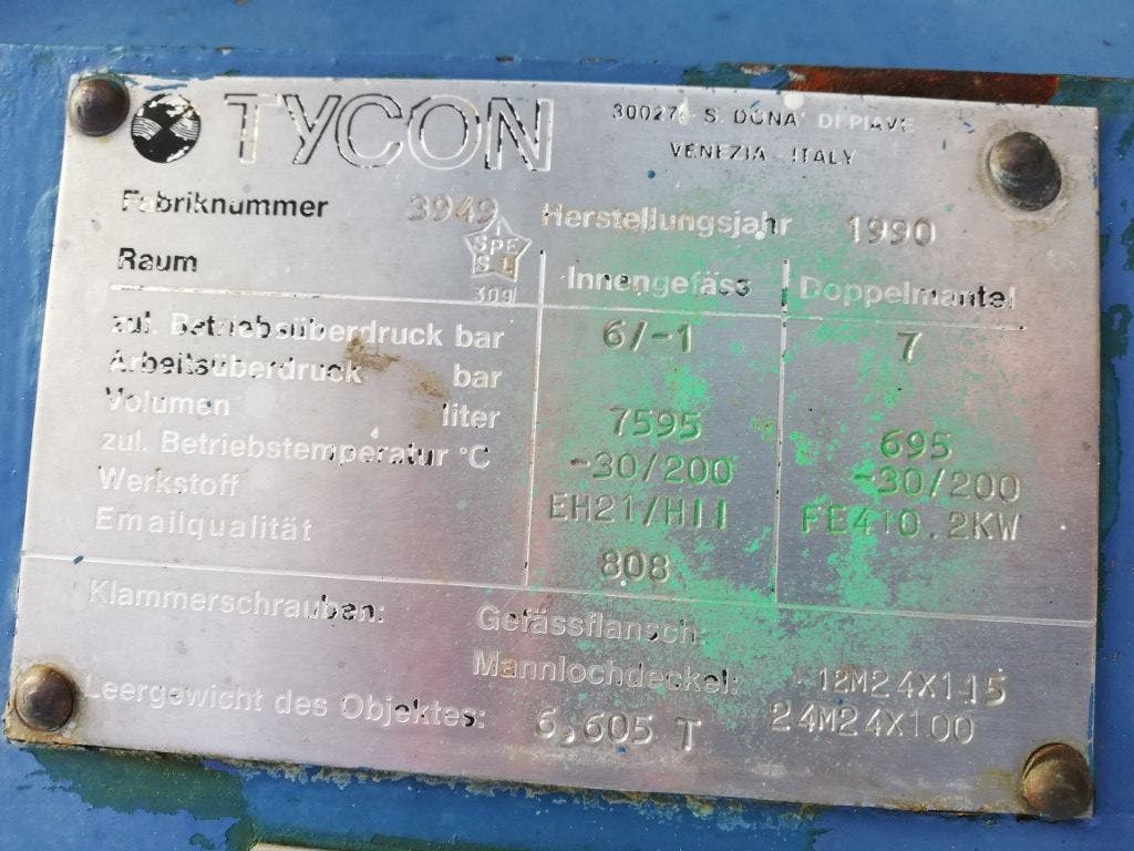 Tycon Italy CE- 6300Ltr. - Reattore rivestito in vetro - image 14
