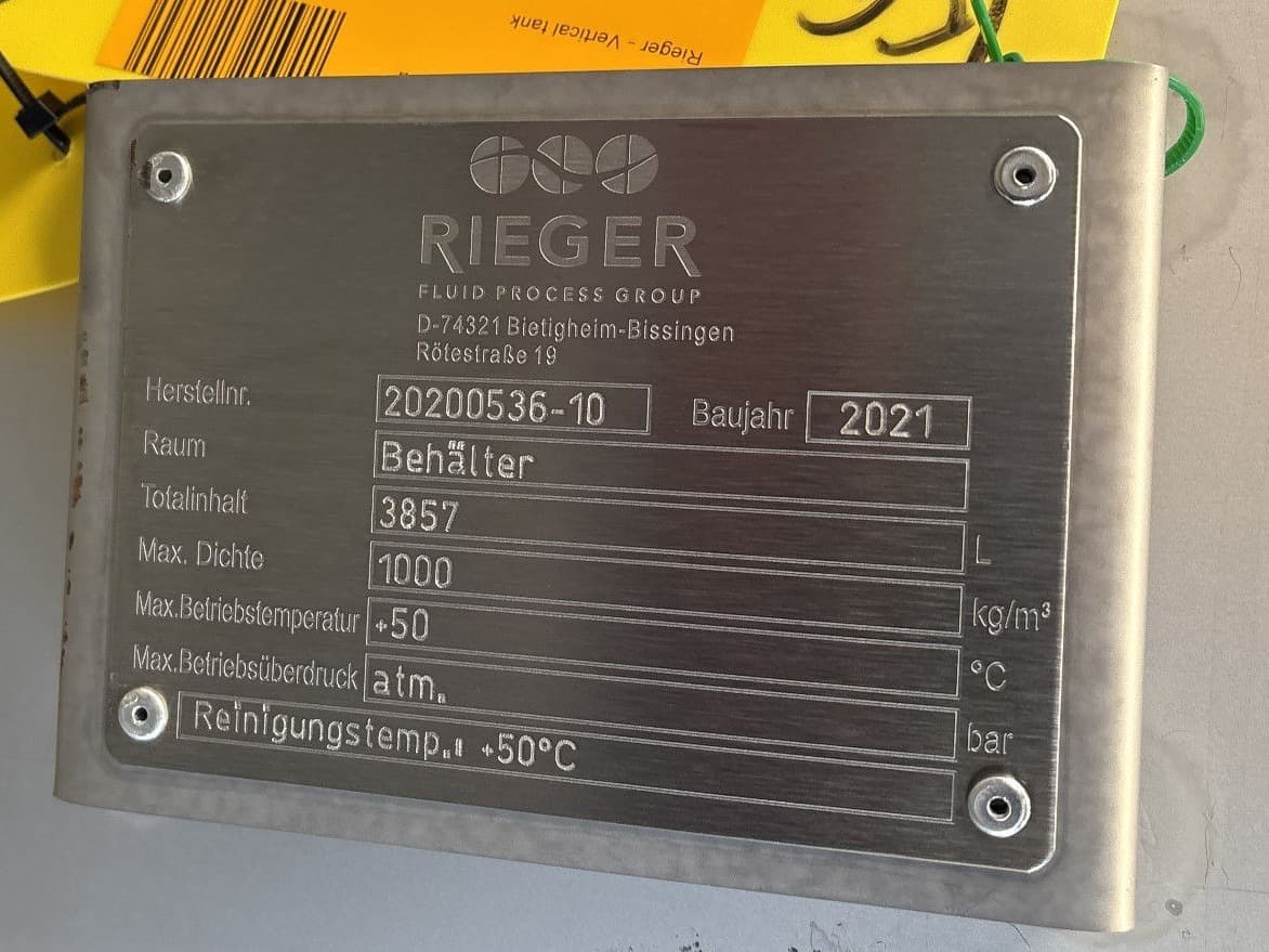 Rieger 3850 L - Cuve de stockage vertical - image 4