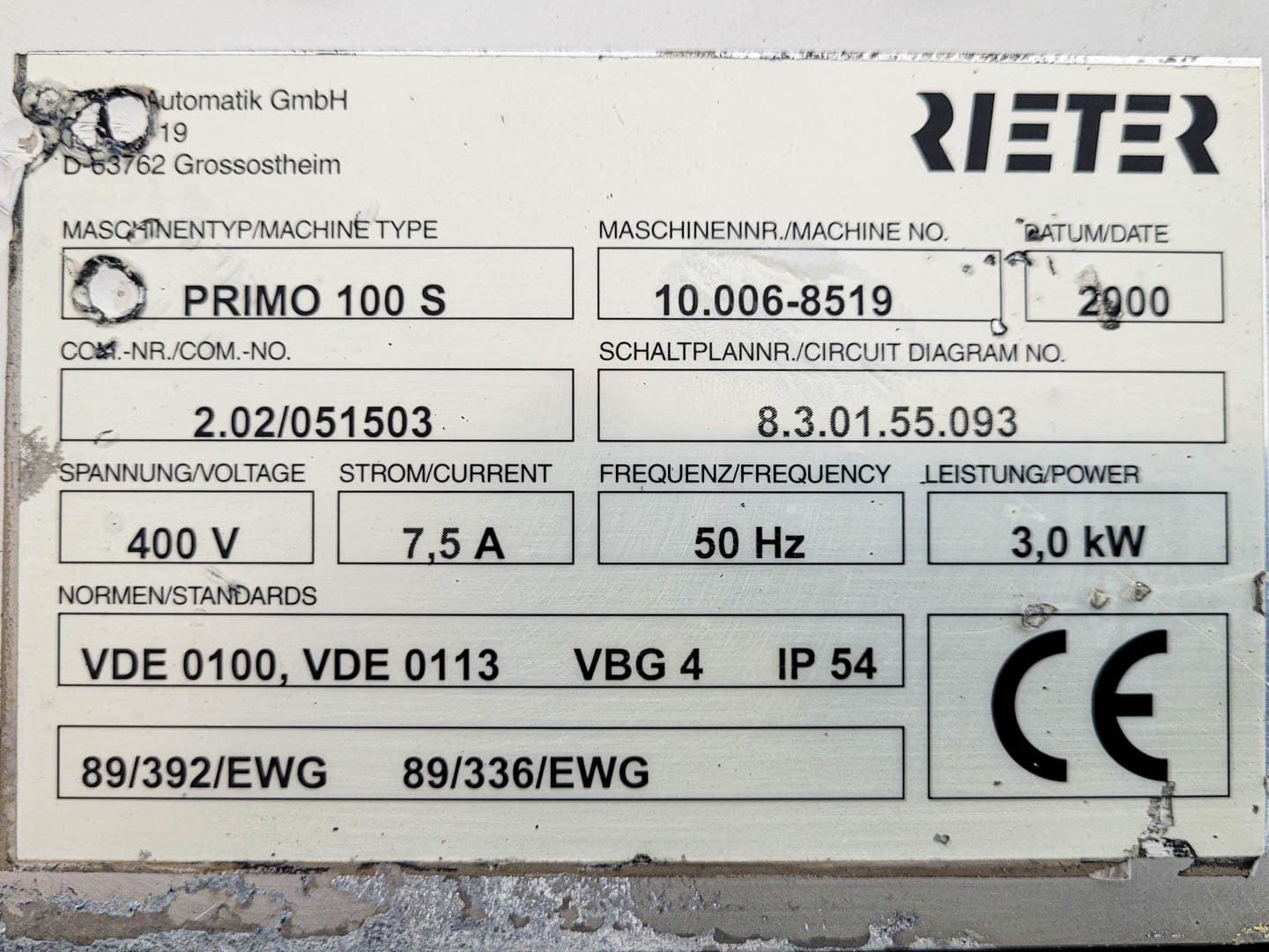 Rieter Primo 100S - Peletizador - image 12