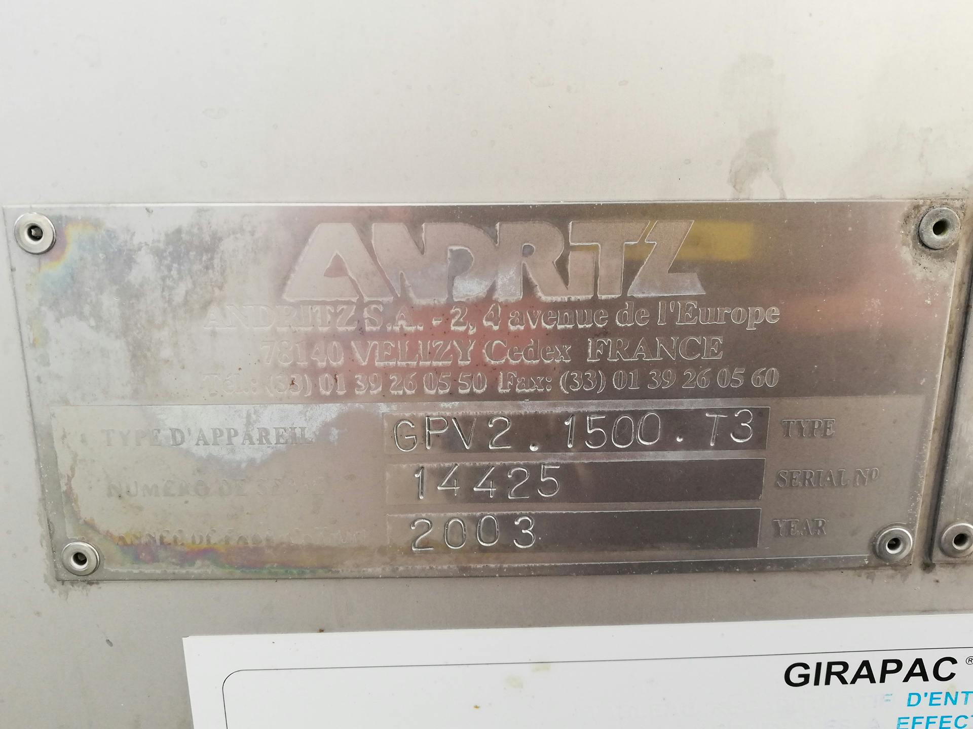 Andritz Girapac GPV2 1500 T3 - Rotating sieve - image 4