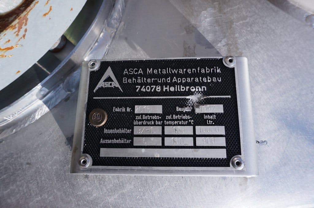 ASCA 10000 Ltr - Reactor de aço inoxidável - image 9
