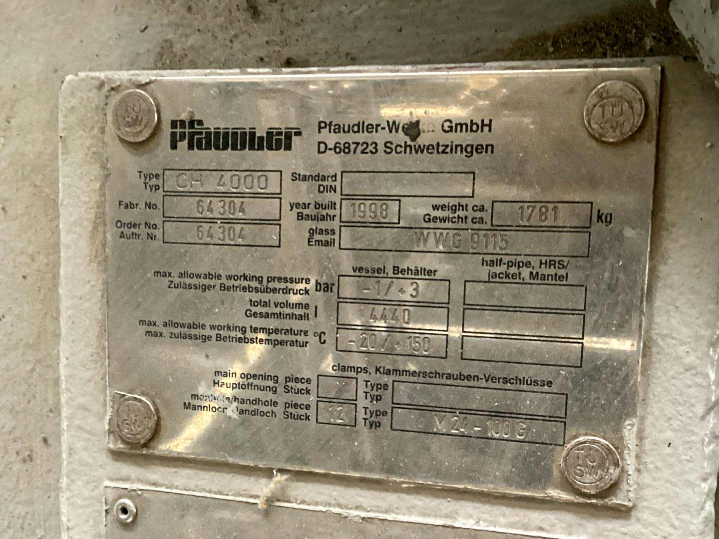 Pfaudler-werke CH4000 - Tlaková nádoba - image 9