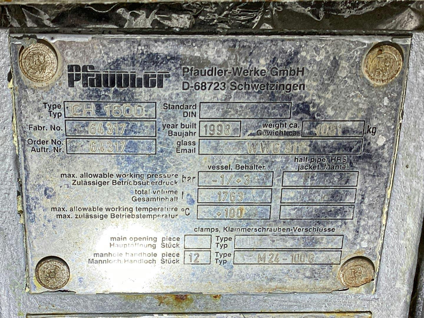 Pfaudler-werke Ch1600 - Zbiornik ciśnieniowy - image 5