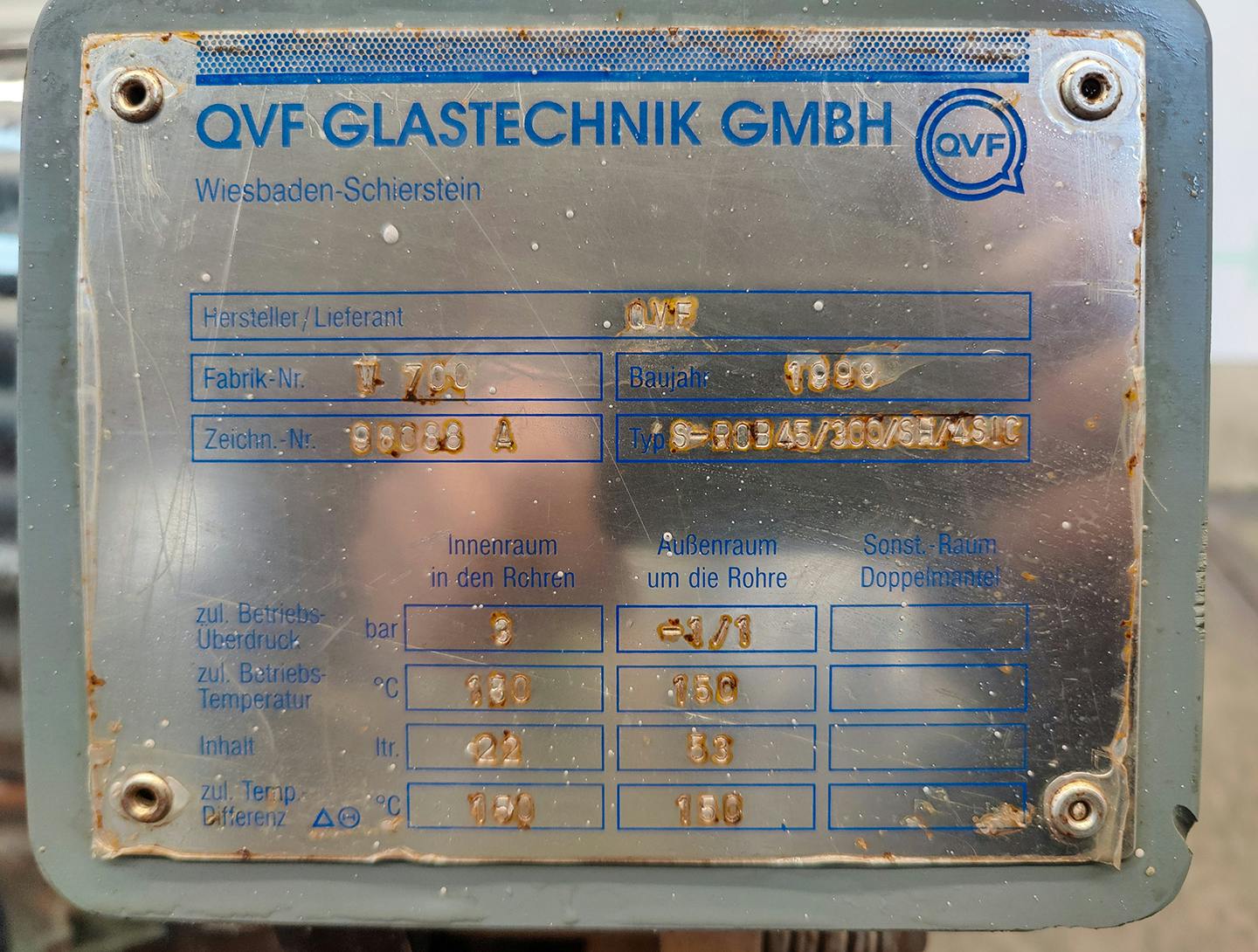 QVF Glasstechnik S-ROB45/300/SH/4SIC - 4,5 m² - Płaszczowo-rurowe wymienniki ciepła - image 8