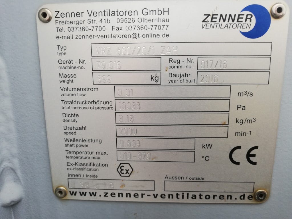 Zenner Ventilatoren GmbH VRZ 560/20/1 ZAH high temperature - Blower - image 5