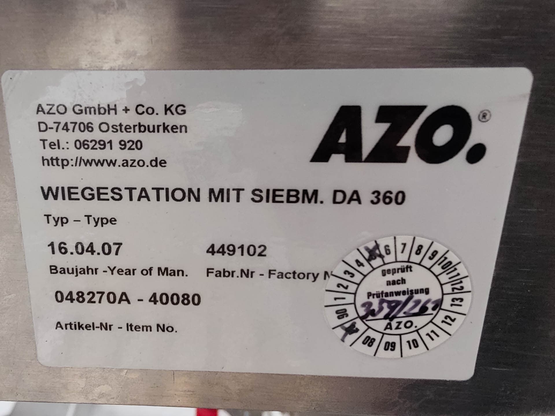 AZO DA-360 SP - Tamiz rotativas - image 14