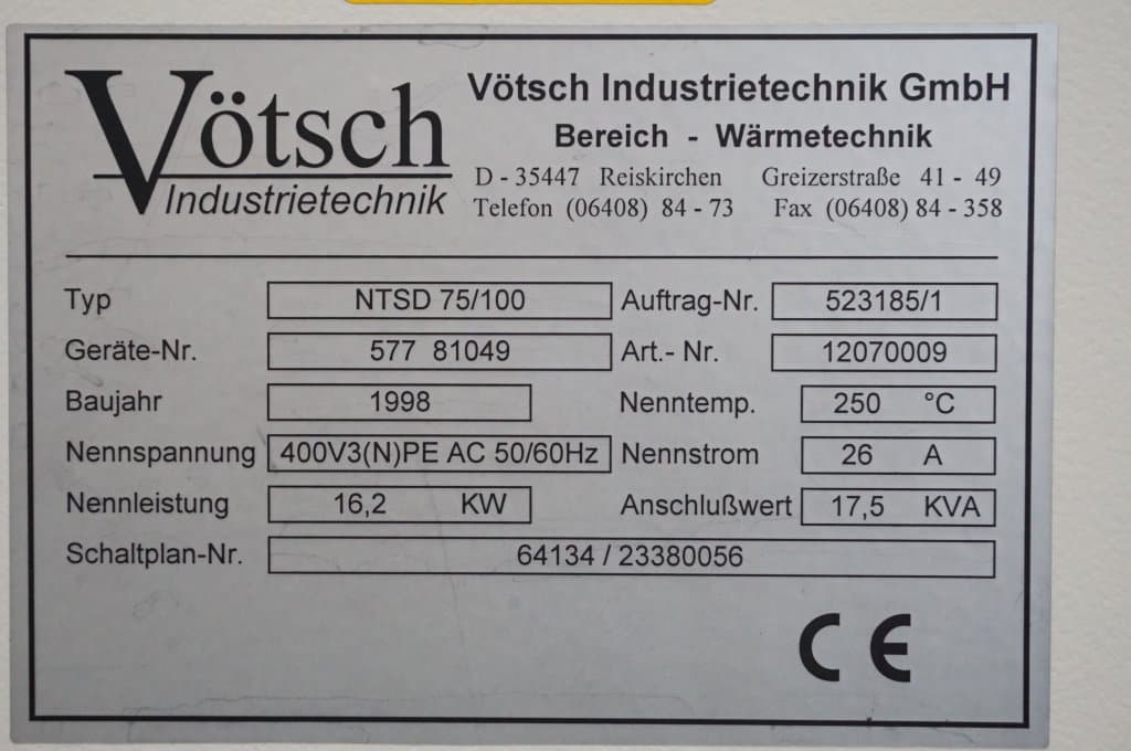 Vötsch NTSD 75/100 - Forno de secagem - image 11