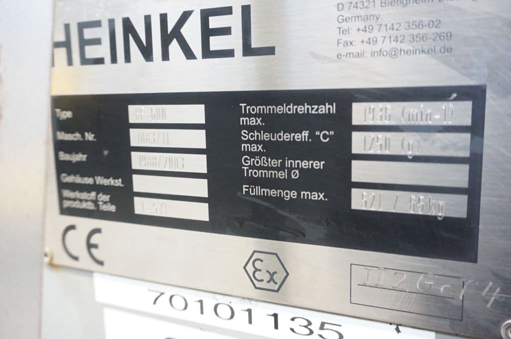 Heinkel HF600 Inverting Filter Centrifuge - Centrifuga a cestello - image 7