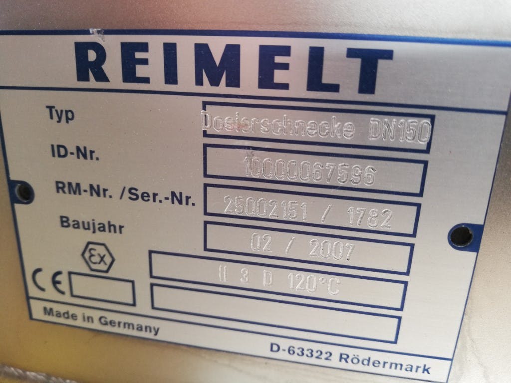 Reimelt Dosierschnecke DN150 - Горизонтальный шнековый конвейер - image 8