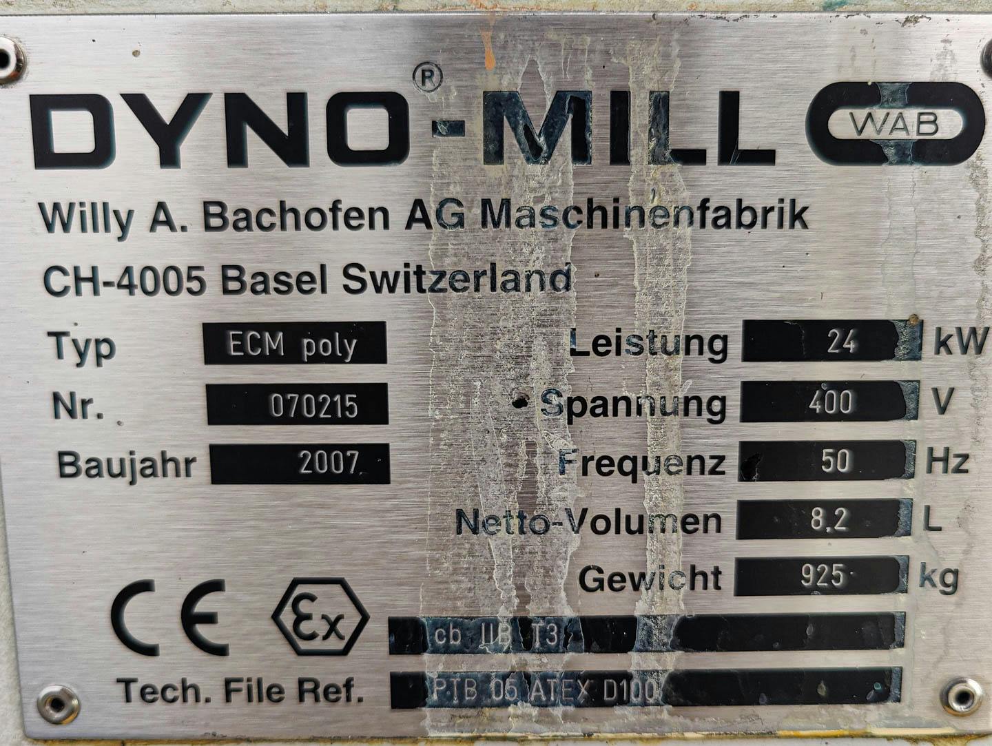 Wab Bachofen ECM Poly Dyno-Mill - Perlmühle - image 9