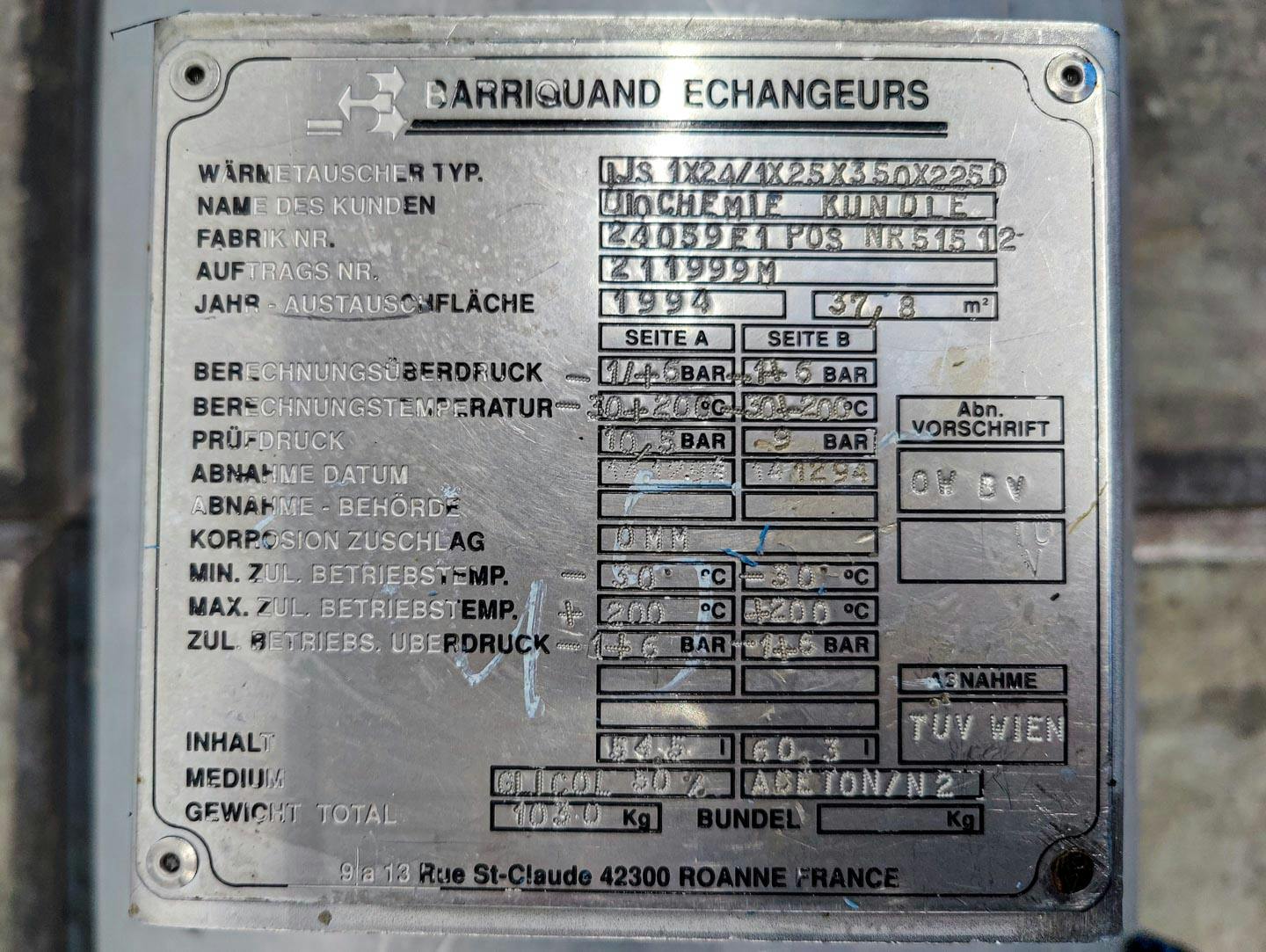 Barriquand IJS 1x24/1x25x350x2250 - 37,8 m² - Plate heat exchanger - image 6