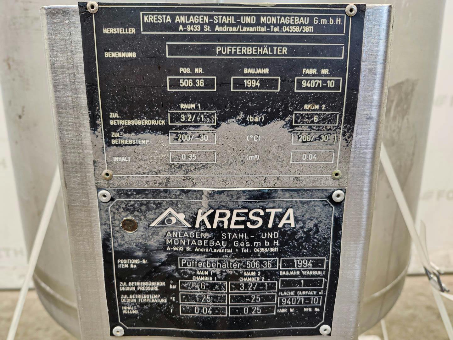 Kresta 350 Ltr. - Serbatoio a pressione - image 7