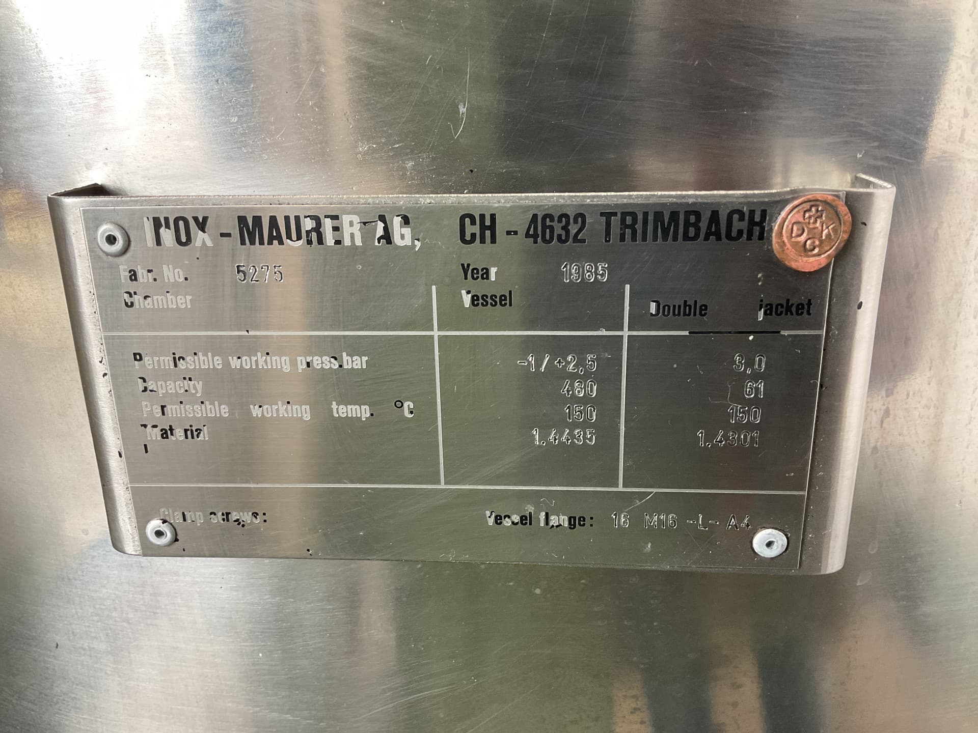 Fryma VME 400 - Recipiente de processo - image 4