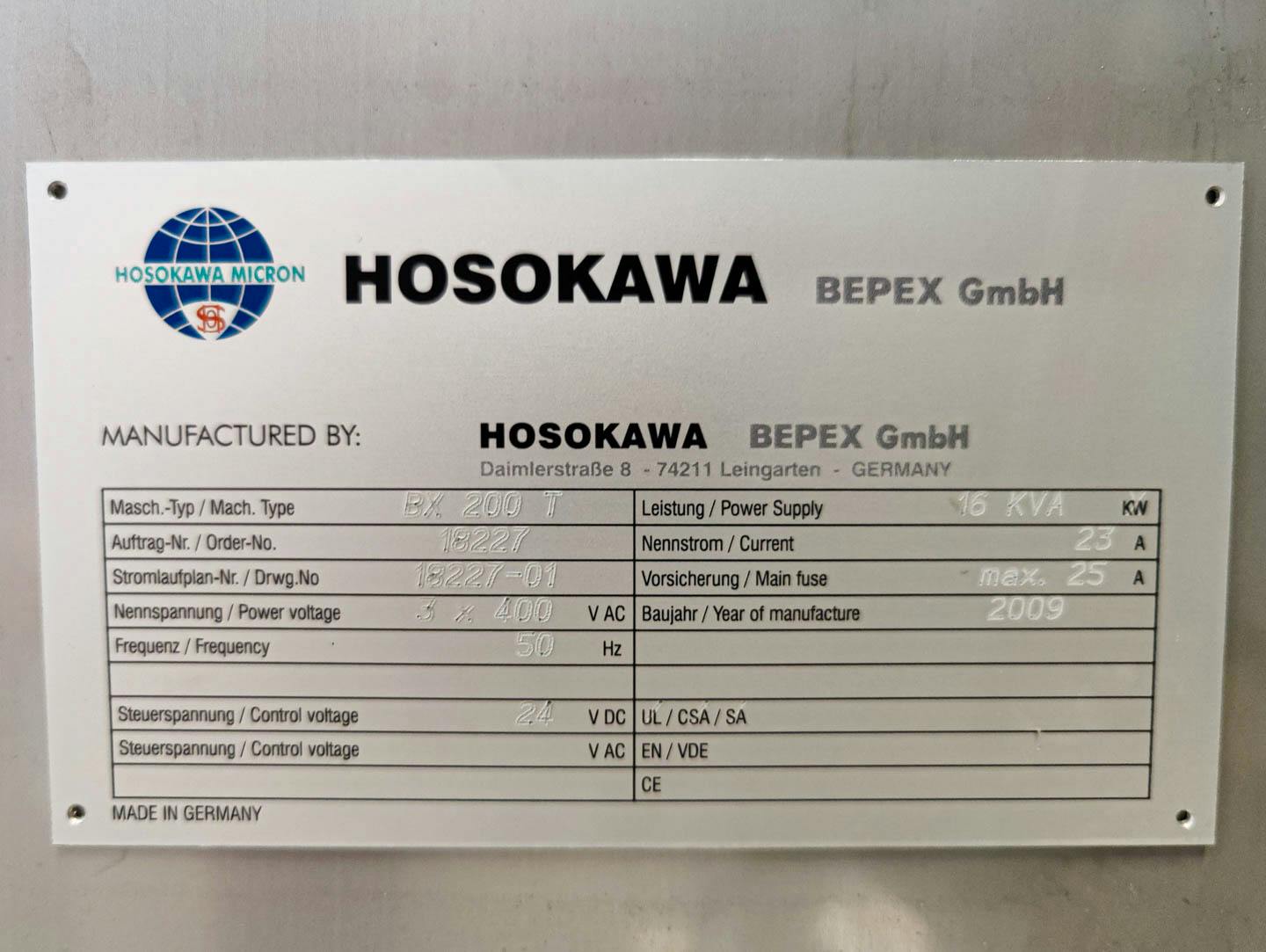 Hosokawa Bepex Bextruder BX-200 - Compactador de rodillos - image 9