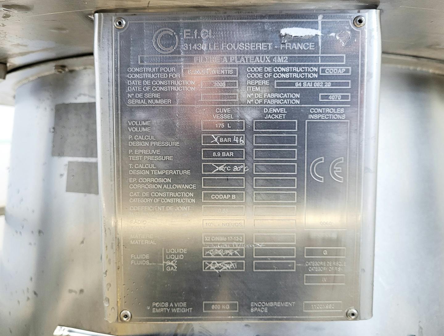 EFCI 4m² - Filtre à plaques horizontales - image 6