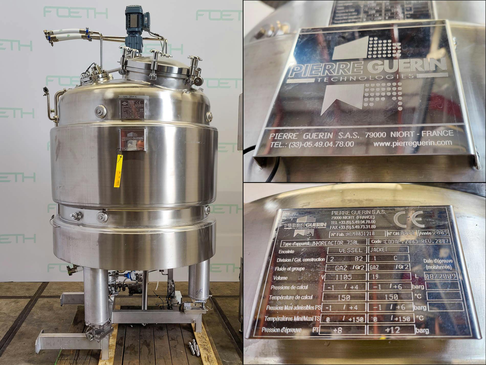 Pierre Guerin Bioreactor 750L - Reactor de aço inoxidável - image 5
