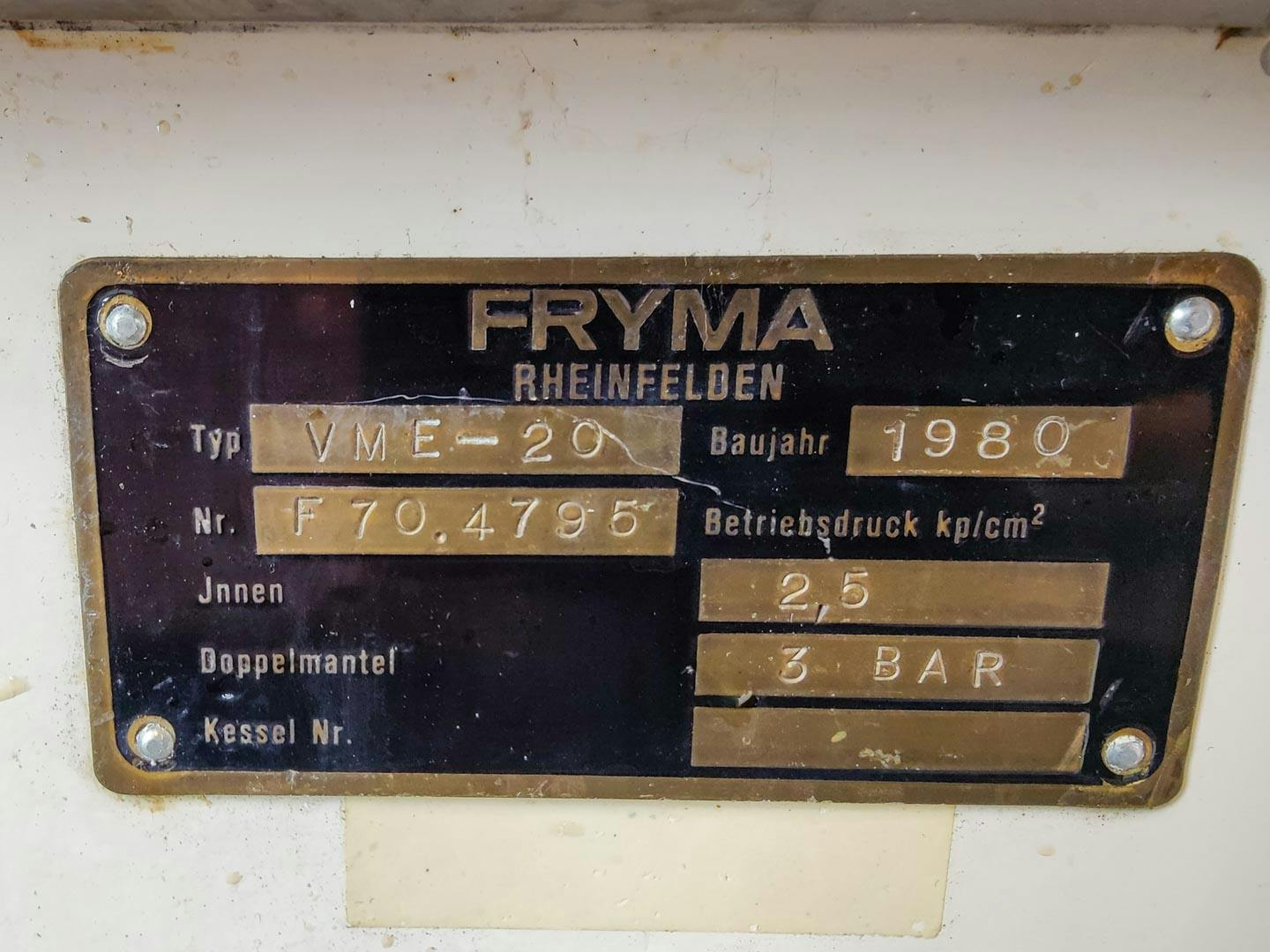 Fryma Koruma VME-20 - Cuve de process - image 10
