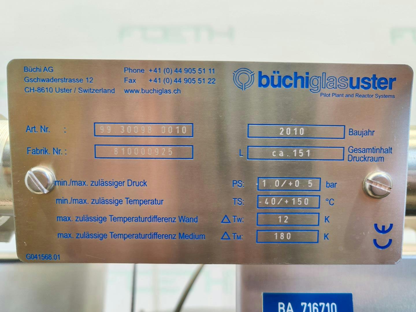 Büchi Filter 140 Ltr. (Ex) - filter reactor - Filtre Nutsche - image 13