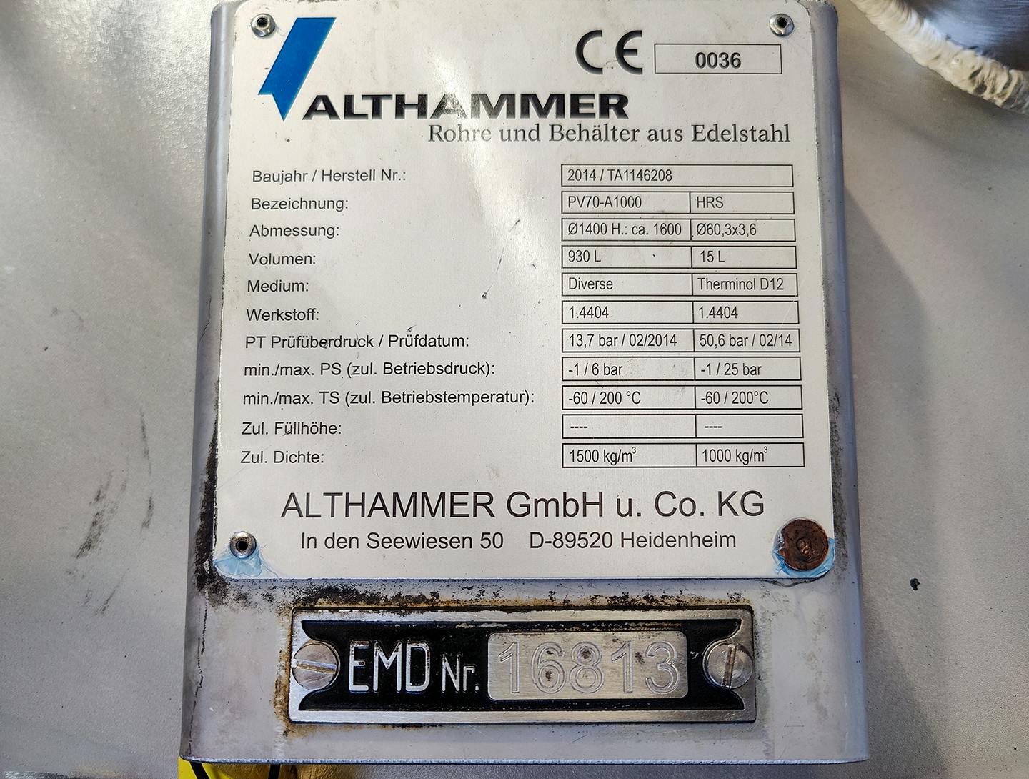 Althammer 500 Ltr. - Reactor de acero inoxidable - image 6