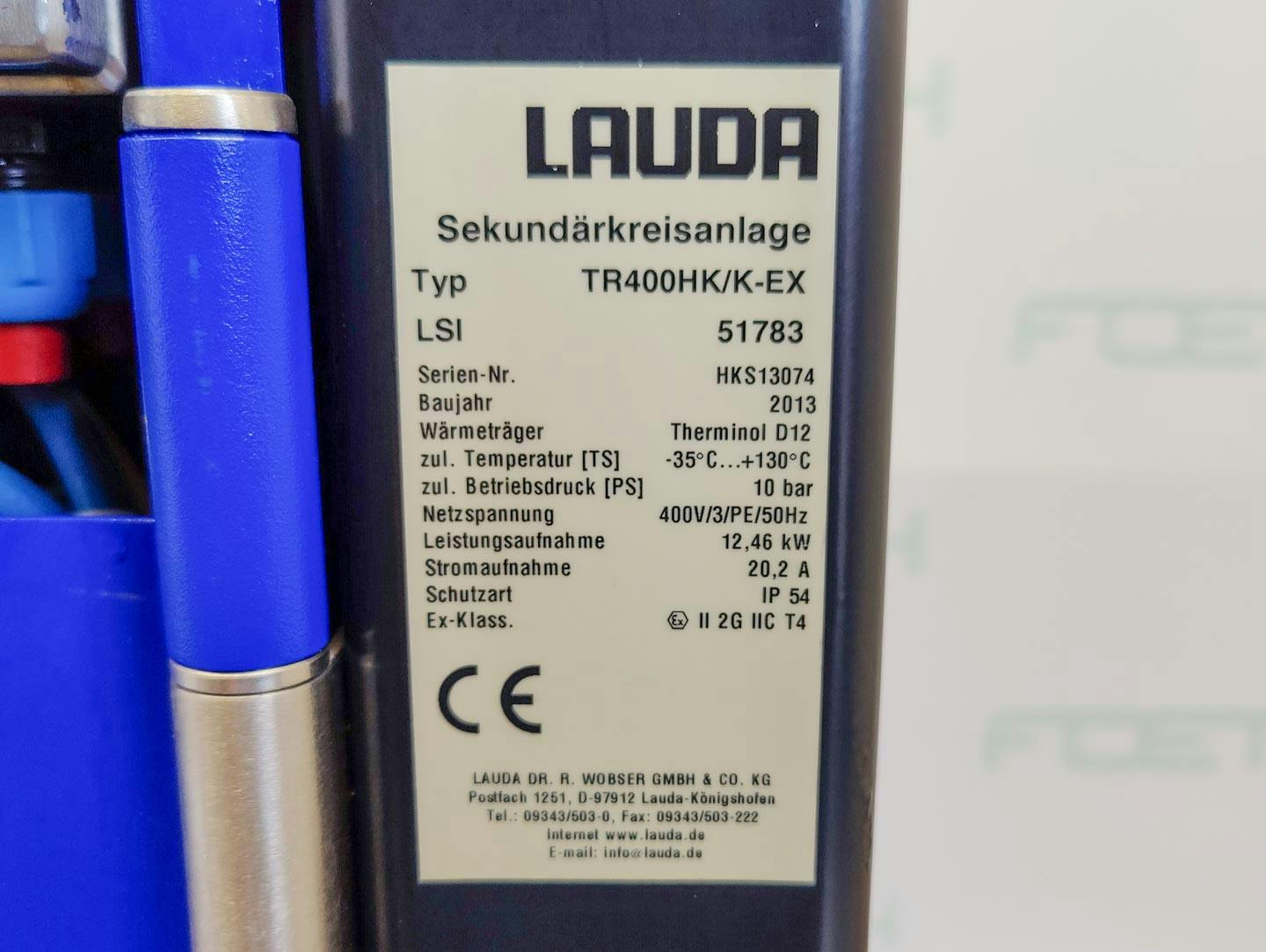 Lauda TR400 HK/KT-EX "secondary circuit system" - Unità di fluido termico - image 16