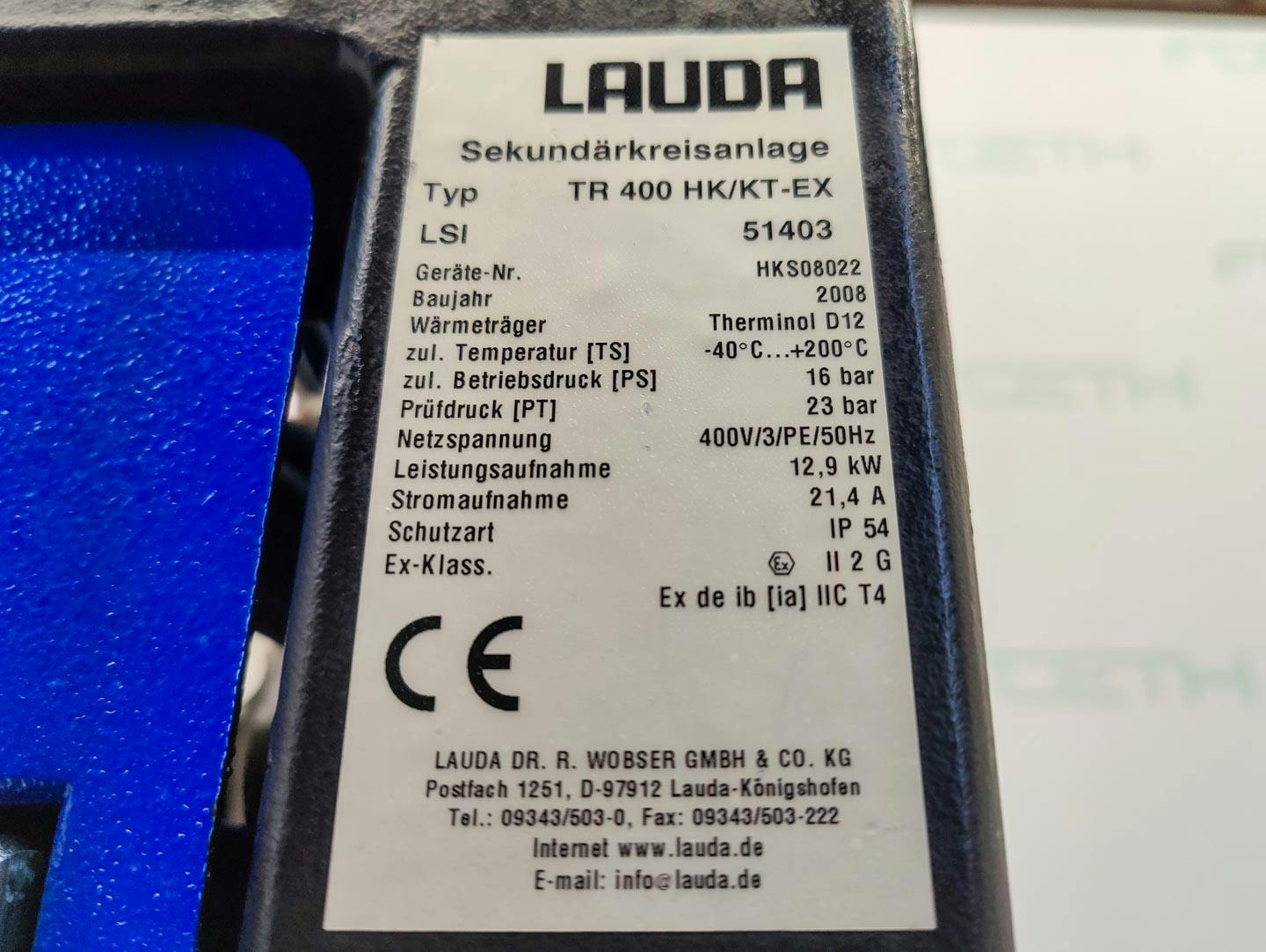 Lauda TR400 HK/KT-EX "secondary circuit system" - Urzadzenie termostatyczne - image 12