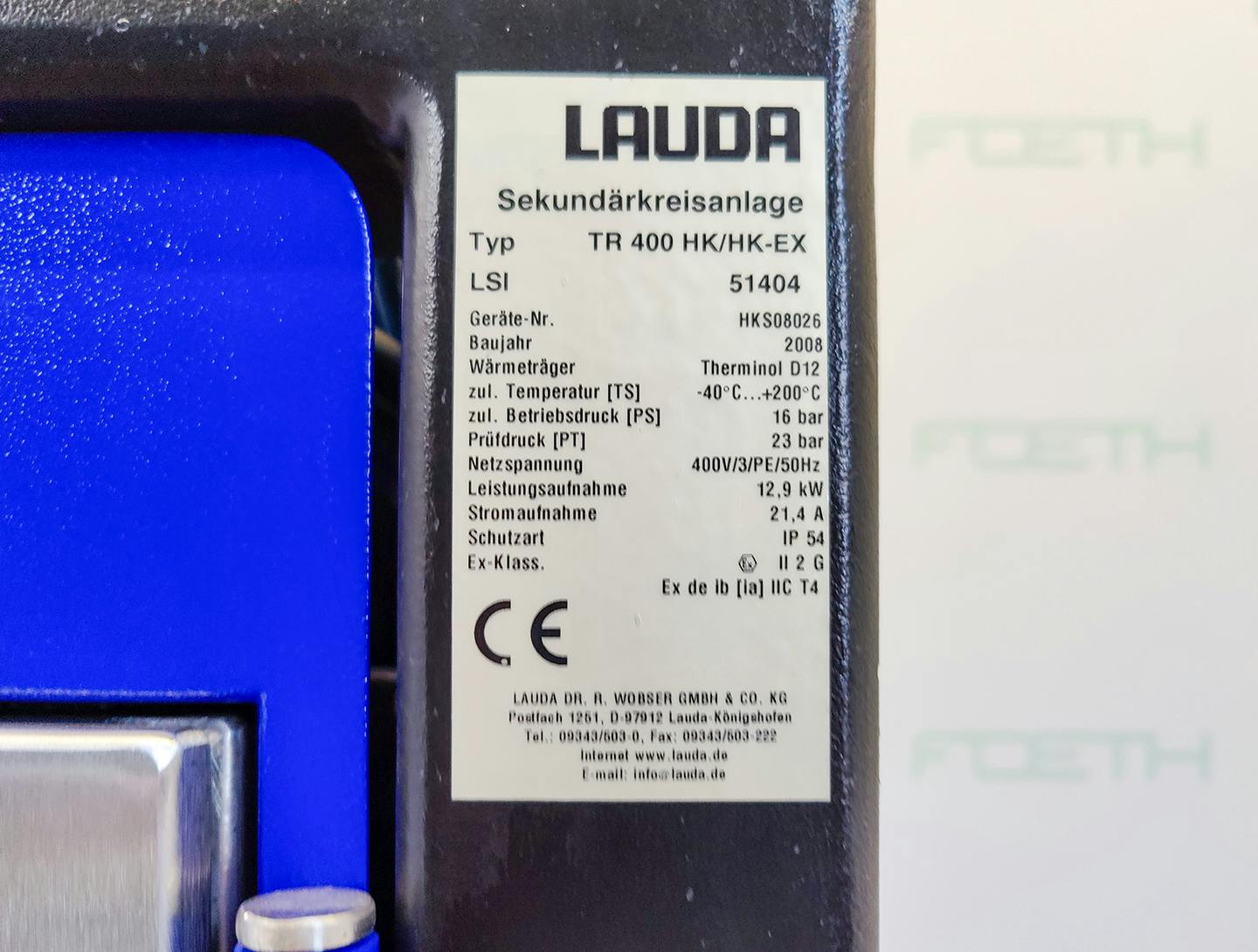 Lauda TR400 HK/HK-EX "secondary circuit system" - Unità di fluido termico - image 14