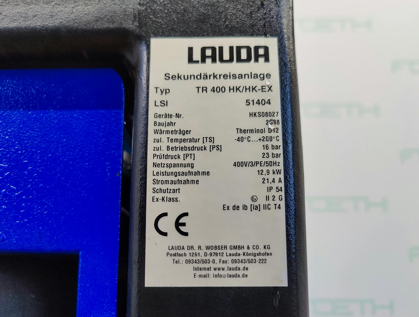 Lauda TR400 HK/HK-EX "secondary circuit system" - Temperature control unit - image 6