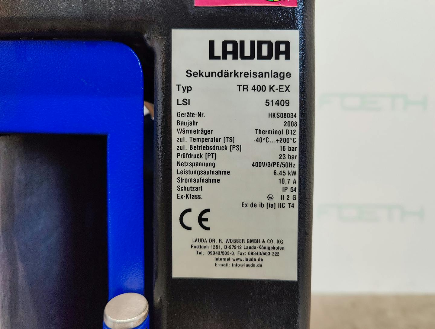 Lauda TR400 K-EX "secondary circuit system" - Temperature control unit - image 6