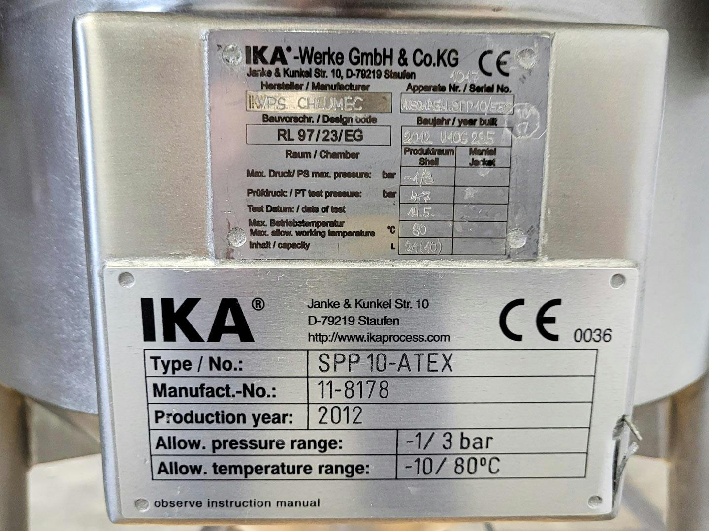 IKA Werke SPP 10-ATEX - Zbiornik mieszalnikowy - image 6
