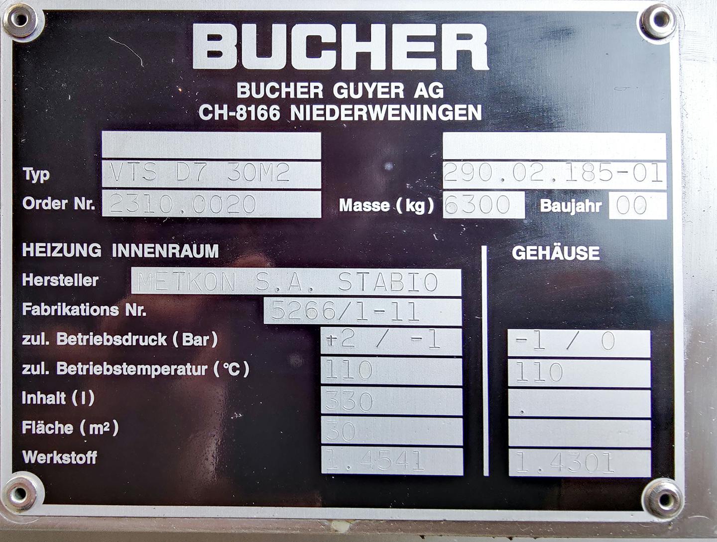 Bucher VTS-D7 30m2 - Tácová sušicka - image 8