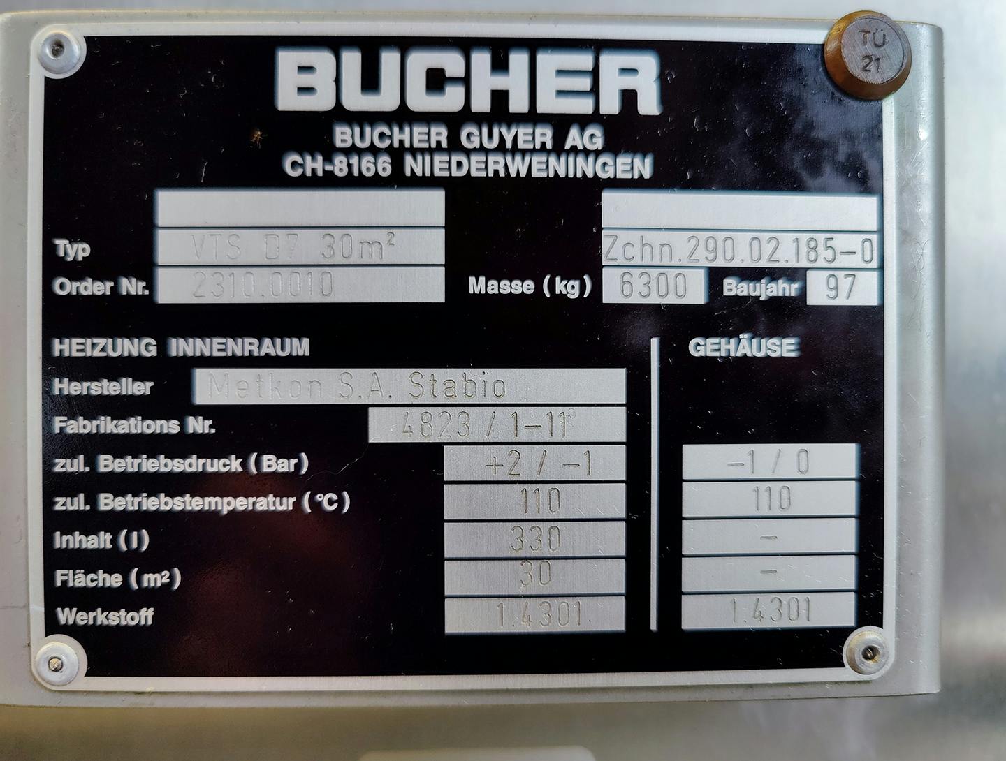 Bucher VTS-D7 - 30m² - Tácová sušicka - image 12