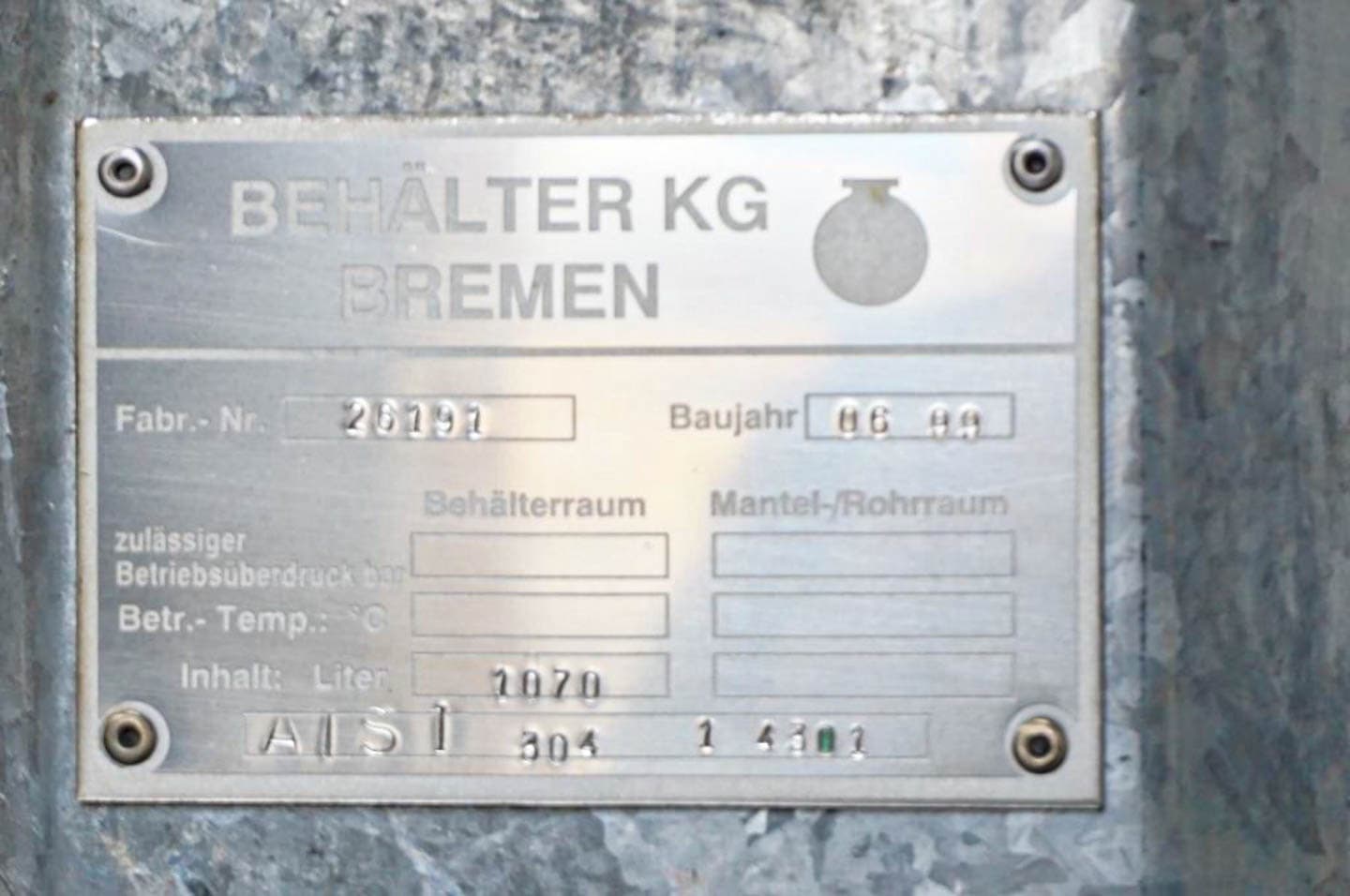 Behälter KG 1070 l - Vertikální nádrž - image 3