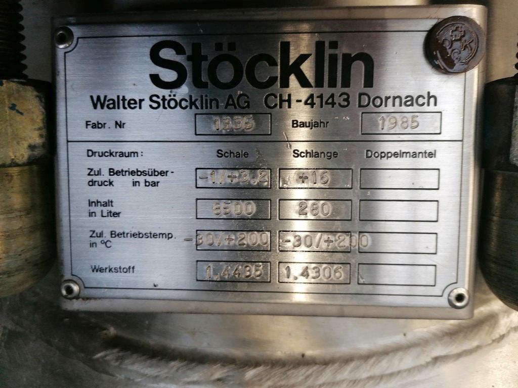 Stoecklin 6300 ltr - Reactor de acero inoxidable - image 6