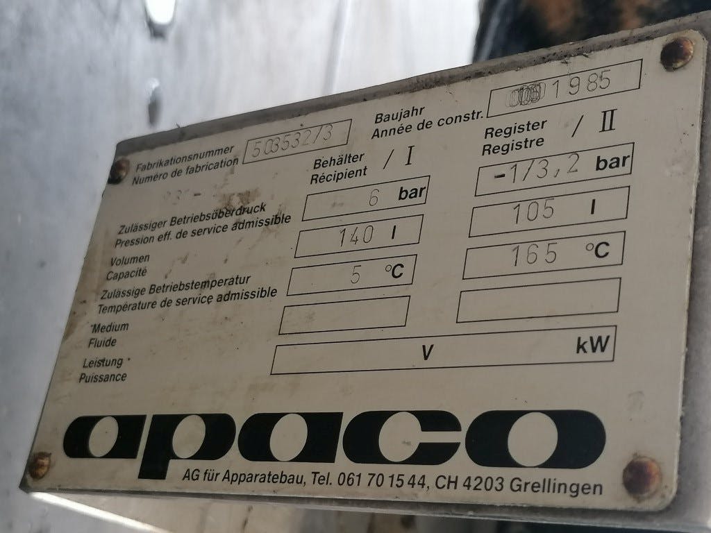 Apaco AG AW300-2600/20-98 - Échangeur de température tubulaire - image 6
