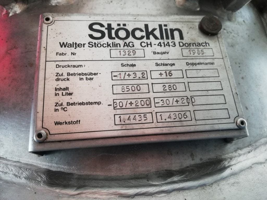 Stoecklin 6300 ltr - Stainless Steel Reactor - image 14