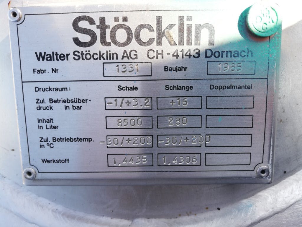 Stoecklin 6300 ltr - Reactor de acero inoxidable - image 13