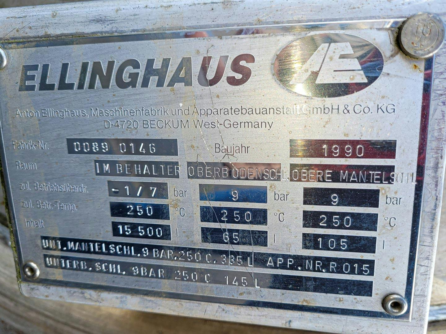 Ellinghaus 15500 Ltr - Reactor de aço inoxidável - image 9