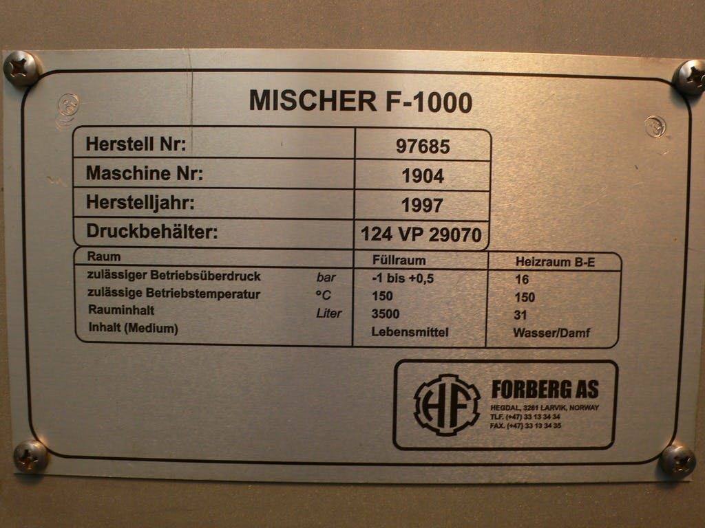 Halvor Forberg F-1000 Mix-Dryer - Schaufeltrockner - image 6