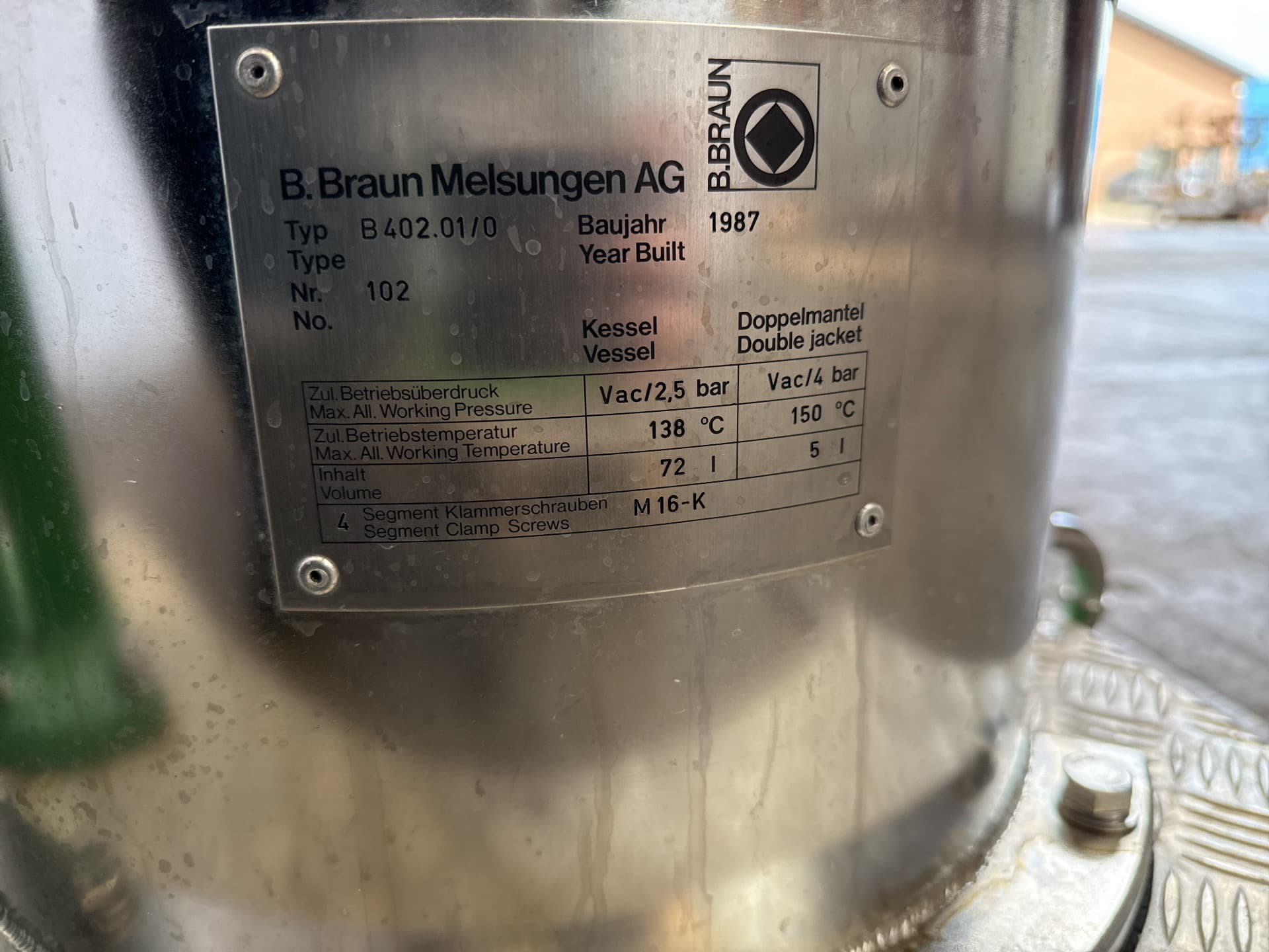 B. Braun Biostat P 50 72 l Fermentor (bio-reactor) - Реактор из нержавеющей стали - image 9