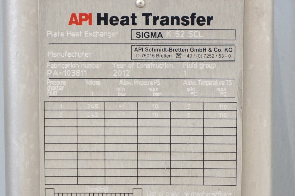 Api Schmidt SIGMA K52 TCL - Permutador de calor de placas - image 6