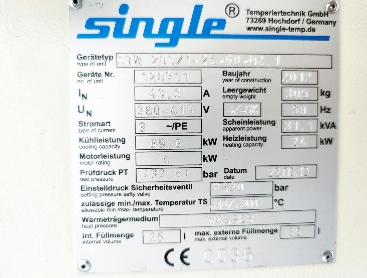 Single Temperiertechnik STW 200/1-24 - Atemperador - image 4