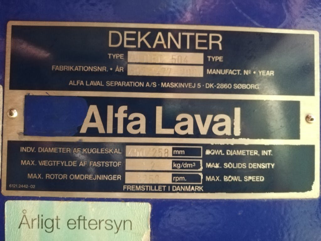 Alfa Laval Aldec 504 - Dekanter - image 8