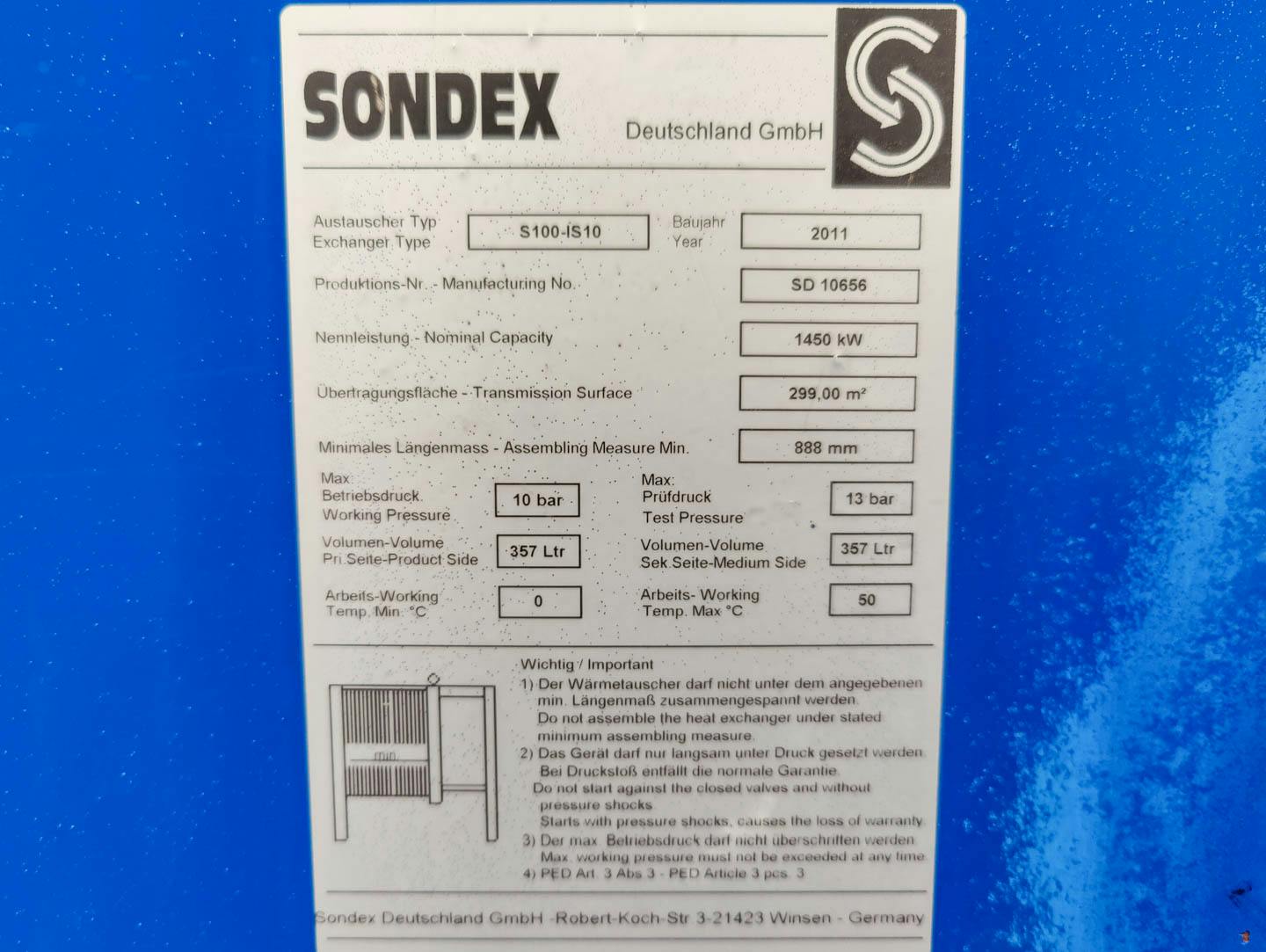 Sondex SD100-IS 10 - Intercambiador de calor de placas - image 6